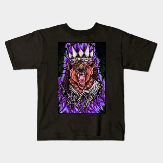 The Fierce King Kids T-Shirt by DarkHorseBailey